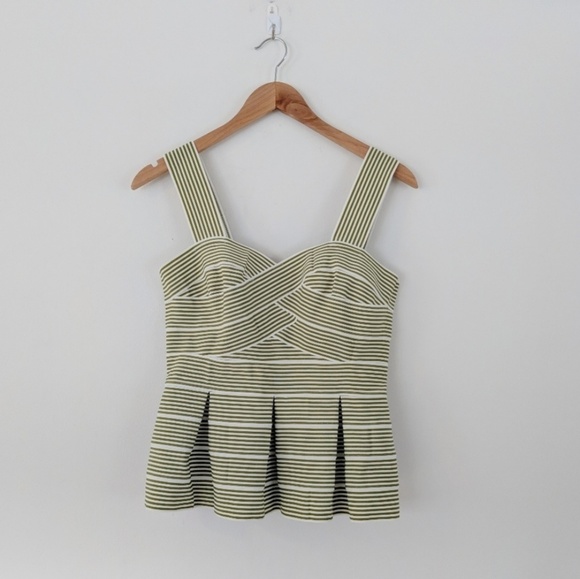 Anthropologie Tops - Anthropologie • Striped Cabana Peplum Tank